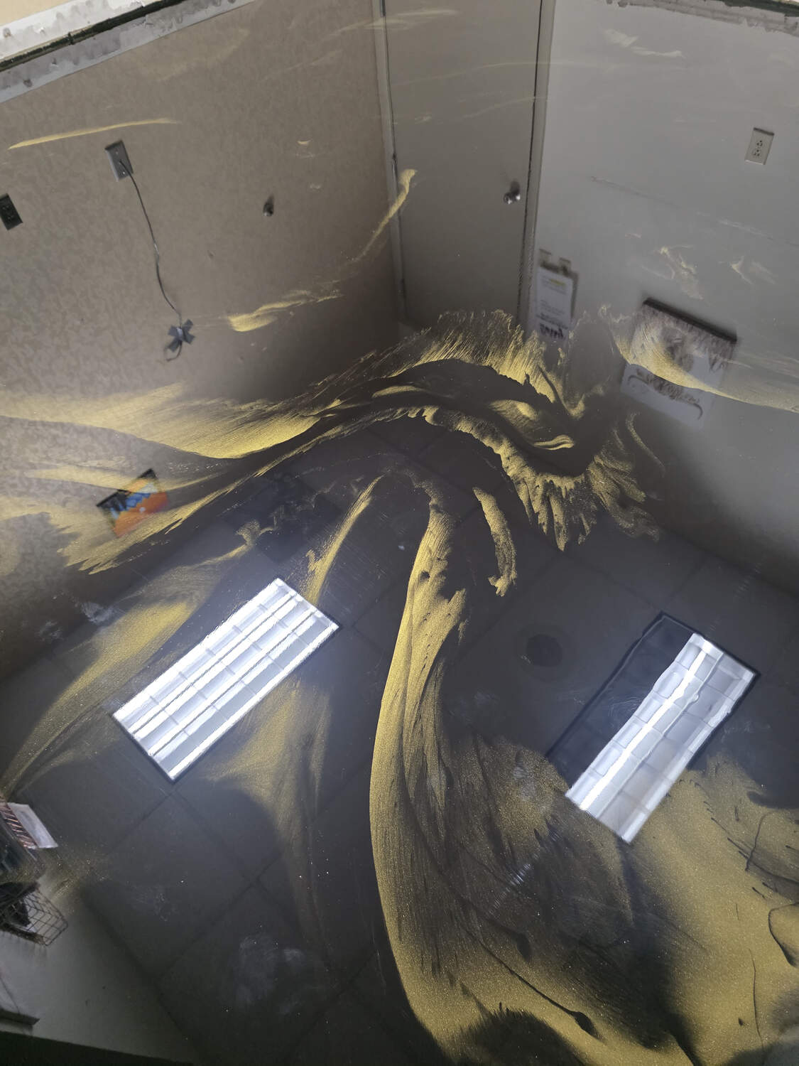 Gold and black metallic epoxy floor